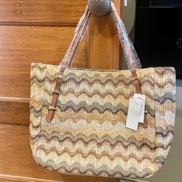 Steve Madden Woven Tote NWT Multi Color - Picture 1 of 6